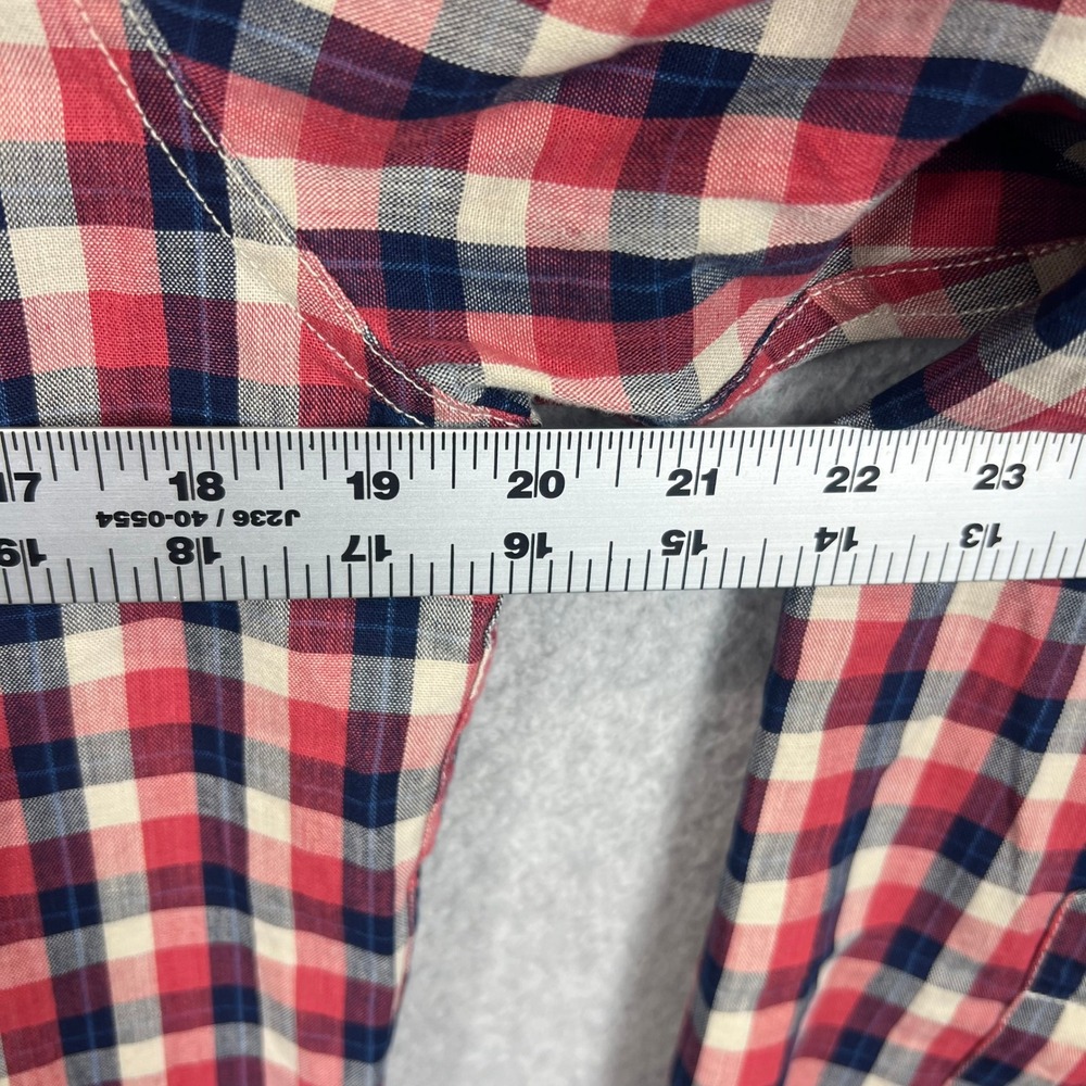 Double RL RRL Western Shirt Mens M Red Plaid Pearl Snap Long Sleeve Cotton EUC - Picture 8 of 10